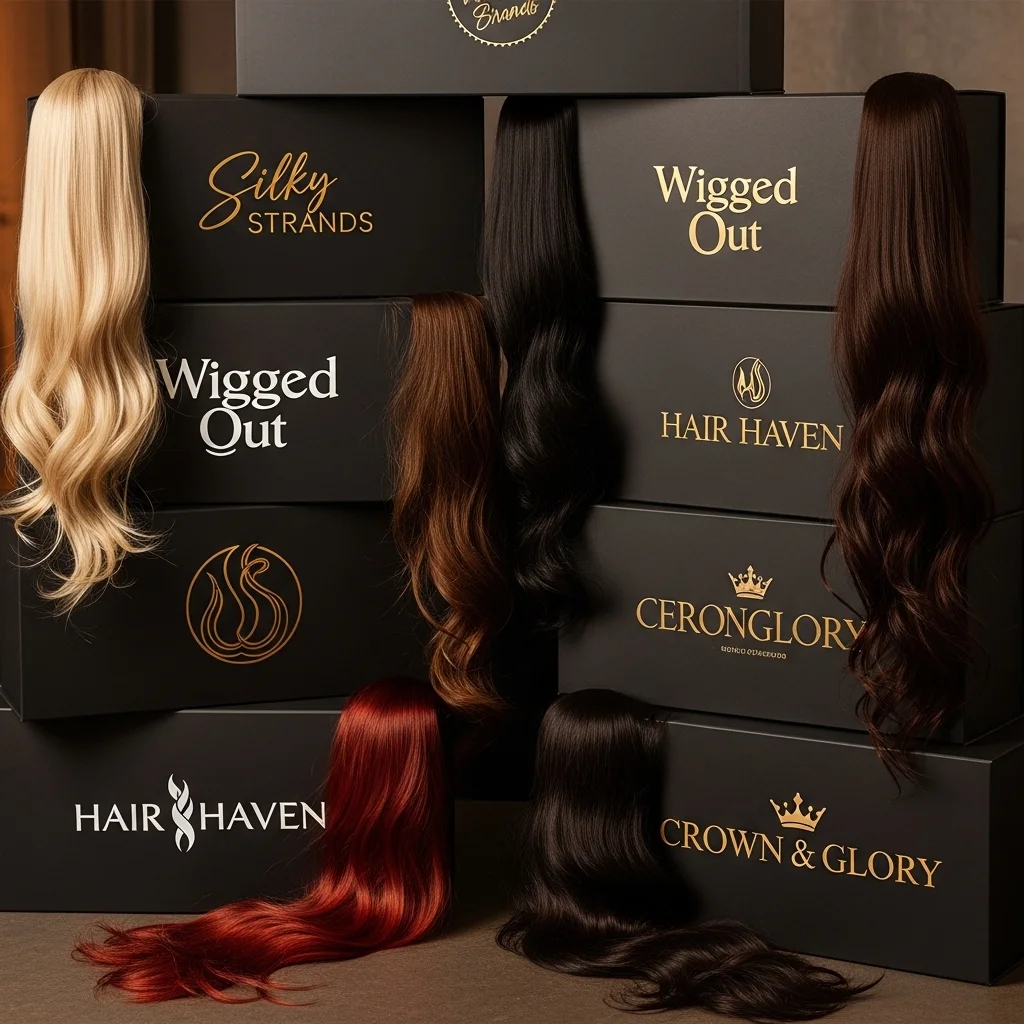 Gold luxury hair packaging example
